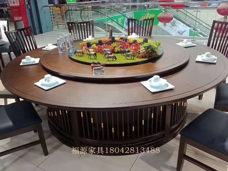 893新中式电动餐桌